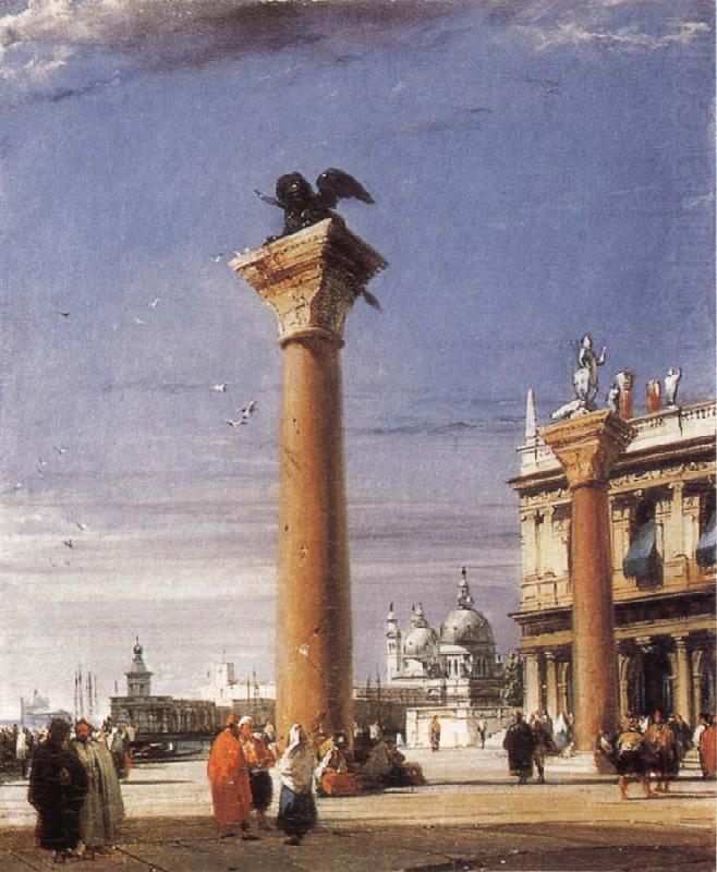 Richard Parkes Bonington The Column of St Mark in Venice china oil painting image